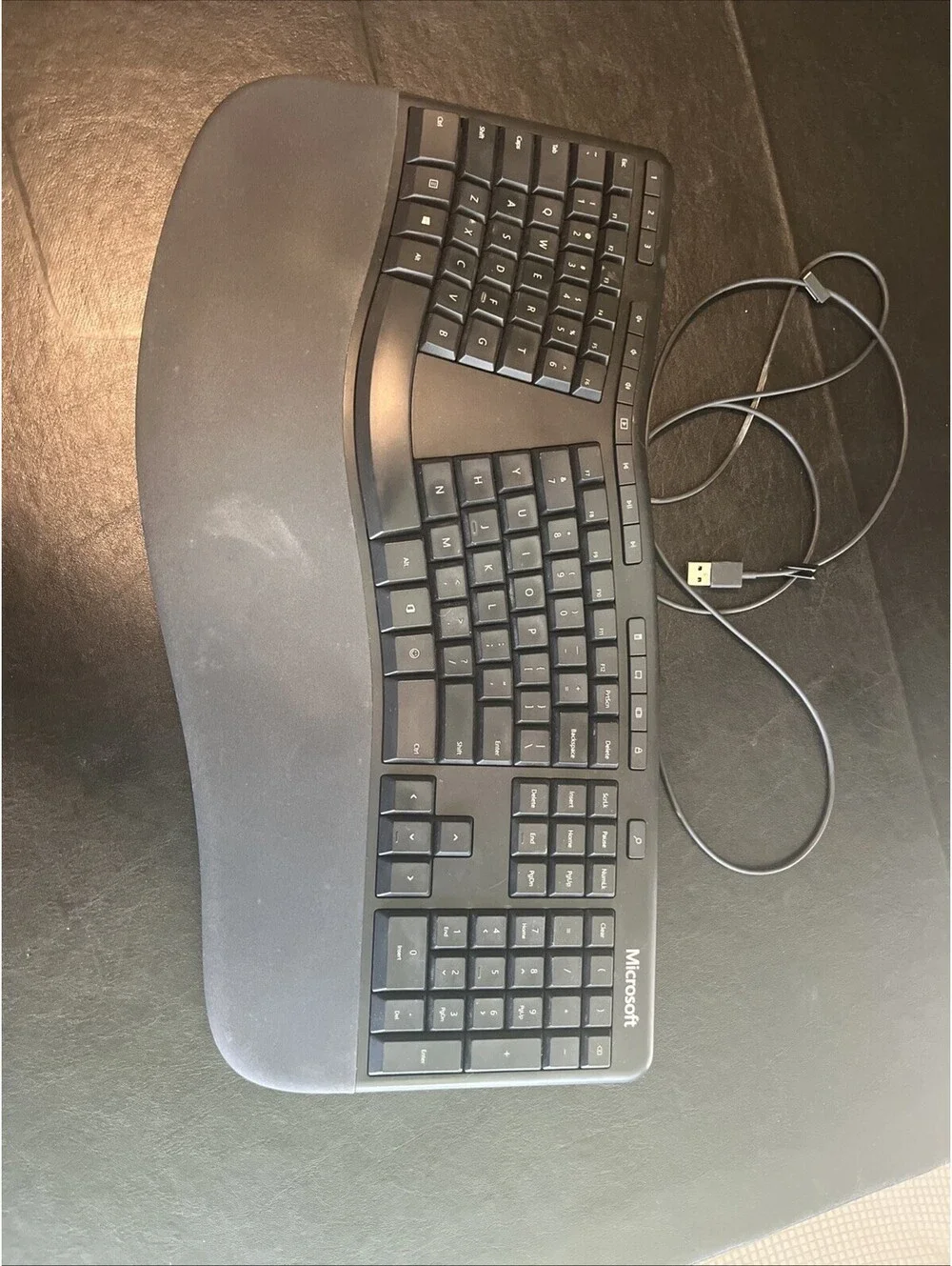 Microsoft 1878 Ergonomic Keyboard Wired USB Split Layout Wrist Rest - Very Clean
